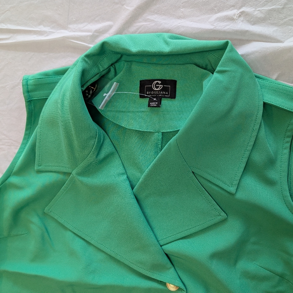 G by Giuliana Black Labe Women'sl Belted Trench Dress w/Pockets Size M Green New - Picture 4 of 12
